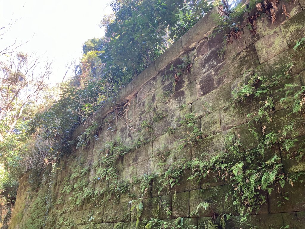 猿島の高い壁